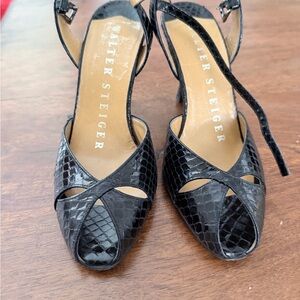 Walter Steiger Black Snakeskin Heels
